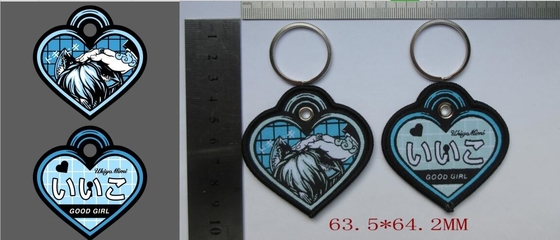 Double Side Custom Woven Keychain Polyester Personalized Key Holder