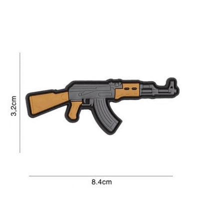 Patch PVC Karet Kustom 2D / 3D AK 47 Kalashnikov Besi Pada Label Pakaian
