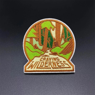 Craving Wilderness Patch Full Broded Iron/Sew Custom Broded Patch for Garments Individual Packaging