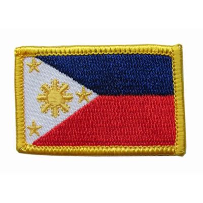 Bendera Filipina Merrow Border Embroidery Patch 9 Warna