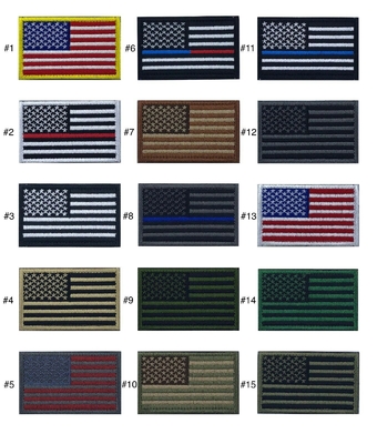 Twill Fabric USA American Flag Patch Merrow Border 2x3 Hook Dan Loop Patch
