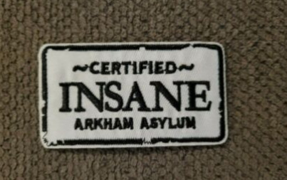 DC Batman Arkham Asylum Certified Insane Iron On Patch Bordir Penjual AS