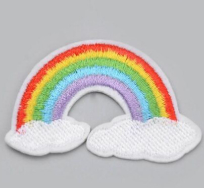 Setrika Menjahit Pakaian Bordir Patch Rainbow shrink proof 9c Color