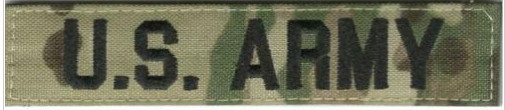 Patch bordir alam taktis Kait Army Multicam Name Tape yang bisa dibersihkan kering