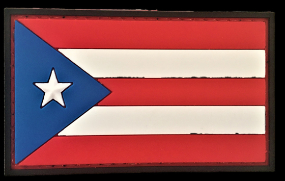 Puerto Rico PR Bendera PVC Patch Sniper SEAL Recon SOI Ranger Menjahit Backing