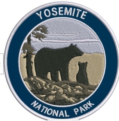 Merrow Border Bordir Applique Patch Kain Kepar Beruang Taman Nasional Yosemite