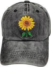 Vintage Terinspirasi Custom Bordir Baseball Cap Cotton Sunflower renda Kain