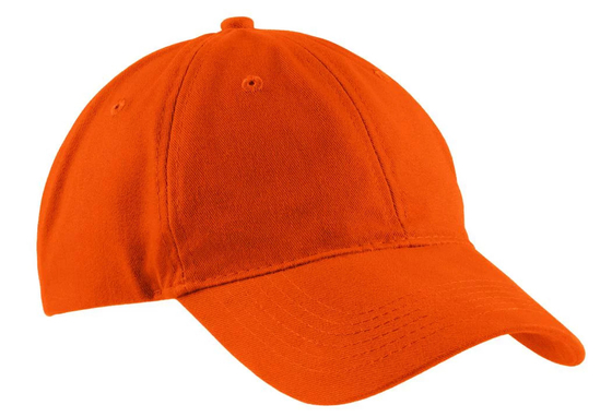 Bright Orange Six Eyelets Logo Baseball Caps Kembar Sweatband Kapsul