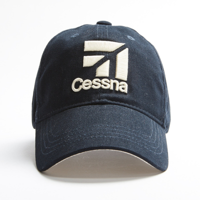 Cessna Baseball Style bordir Logo Cap dengan Performance Koton Sweatband