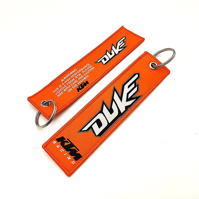 Custom Woven Keychain Souvenir Gift Big Ring Custom Logo Custom Bentuk