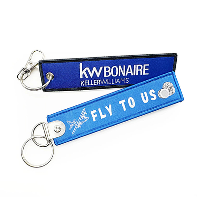Custom Woven Keychain Souvenir Gift Big Ring Custom Logo Custom Bentuk