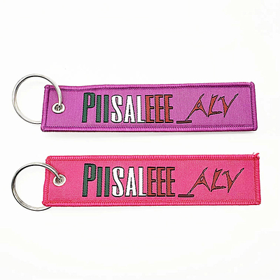 Custom Woven Keychain Souvenir Gift Big Ring Custom Logo Custom Bentuk