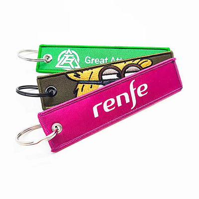 Rantai Kunci Tenun Khusus dengan Tempel Cincin Besar untuk Promosi dan Souvenir
