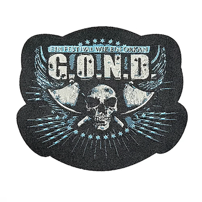 OEM Woven Badges Iron On Sew On Logo Patch Pakaian Dengan Bentuk dan Desain Khusus