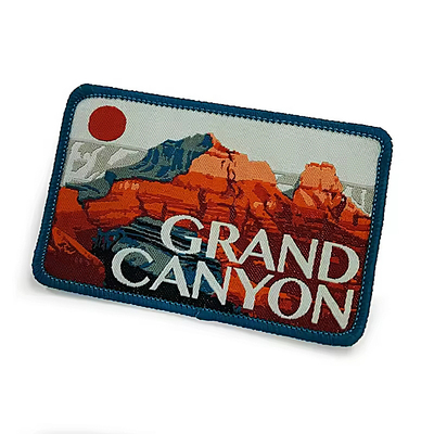 Damask Woven Patches Clothing Patches Disesuaikan Laser Cut Border Snap Back Heat Press