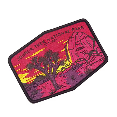 Custom Iron On Woven Label Patch Brand Logo Badge Patch Woven Untuk Pakaian
