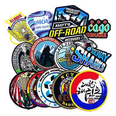 Badge bordir yang disesuaikan Velcro Back Patch untuk Jeans dan Jaket