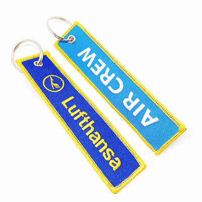 Custom Murah bordir kain disesuaikan Murah Kain Keychain