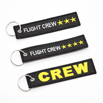 Pabrik Custom Kain bordir Kunci Bagasi Tag Kunci Keychain Key Tags