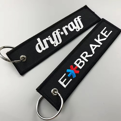 Pabrik Custom Kain bordir Kunci Bagasi Tag Kunci Keychain Key Tags