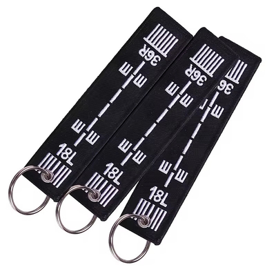 Pabrik Custom Kain bordir Kunci Bagasi Tag Kunci Keychain Key Tags