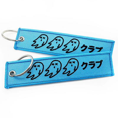 Pabrik Custom Kain bordir Kunci Bagasi Tag Kunci Keychain Key Tags