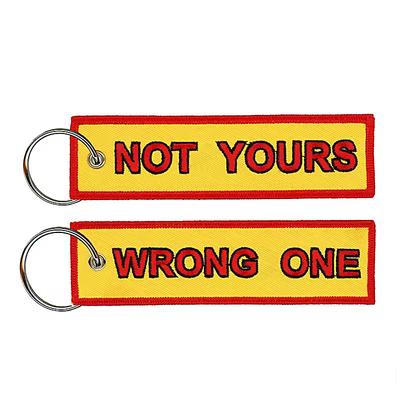 Custom Logo Kain Kunci Tag bordir Keychain Label Keychain