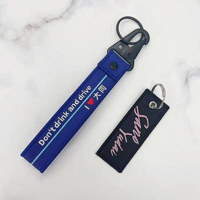Direct Factory custom hadiah promosi logo bordir Keychain