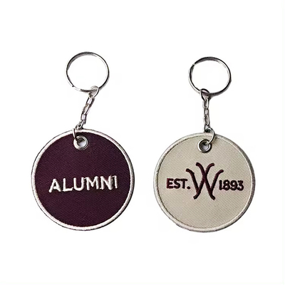 Direct Factory Custom Bordir Keychain Desain Pesan Pribadi Bahan Kain