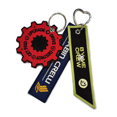 Direct Factory Custom Bordir Keychain Desain Pesan Pribadi Bahan Kain