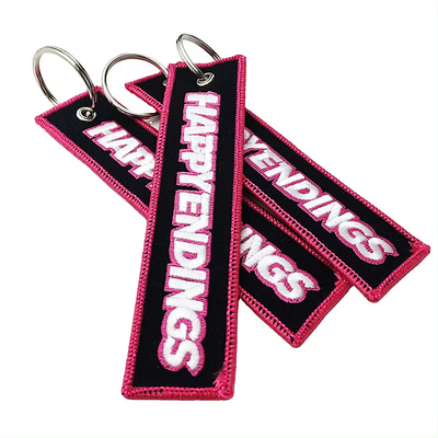 Direct Factory Custom Bordir Keychain Desain Pesan Pribadi Bahan Kain