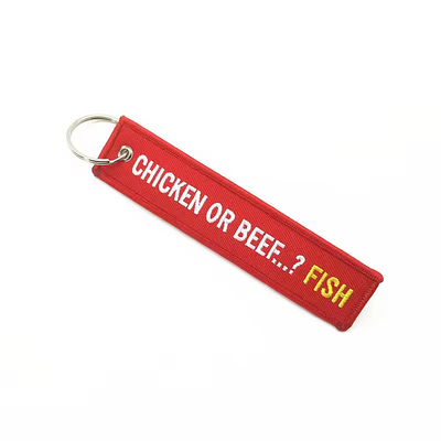 Black Twill Bordir Keychain Awak Bordir Bagasi Tag Kain Keychain