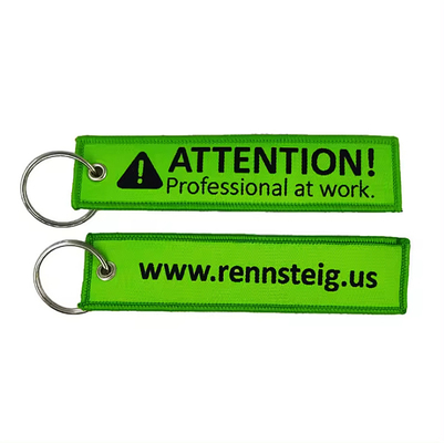 Custom Logo Kain bordir tag kunci Woven Logo Sebelum Penerbangan Jet Tag Keychain Sebagai hadiah