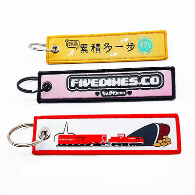 Kain Tenun Custom Blank Motorcycle Embroidery Keychain Embroidered Anime Key Jet Tag untuk Mobil &amp; Motorcycle