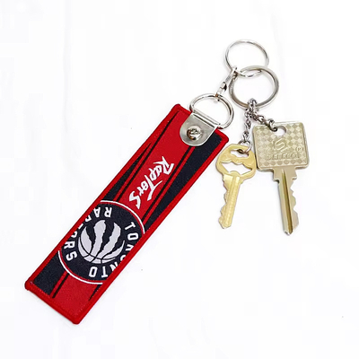Grosir Desain Custom Bordir Kain Kain Woven Keychain Item Khusus