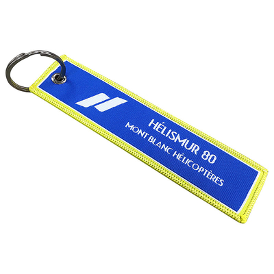 Custom Wholesale Woven Fabric Keychain Key Tag Custom Jet Tags bordir untuk pesta