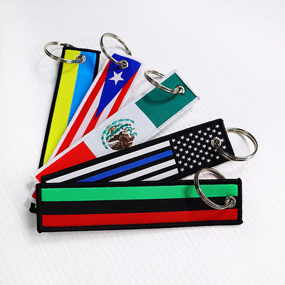 Pabrik Desain Khusus Tali Pergelangan Tangan Lanyard Custom Woven atau bordir Keychain