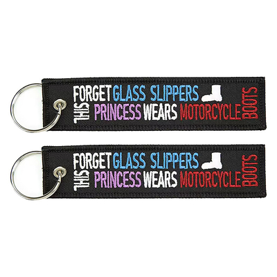 Keychain Logonya Kreatif yang awet Custom Keychain berlapis dua sisi Woven Mark