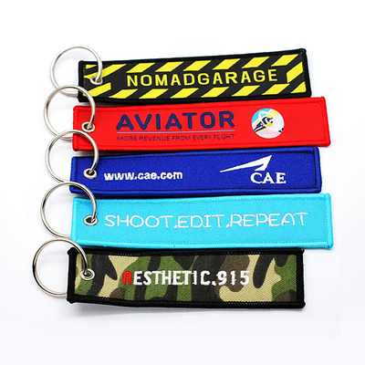 Ringan Custom Logo Jet Tag Kain Cetak Ganteng Kunci Cincin Gantungan Kunci
