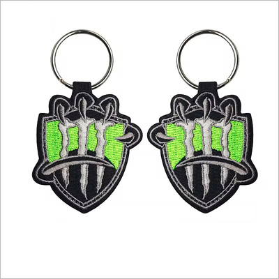 Custom logo sublimasi bordir Desain key fobs key chain tag