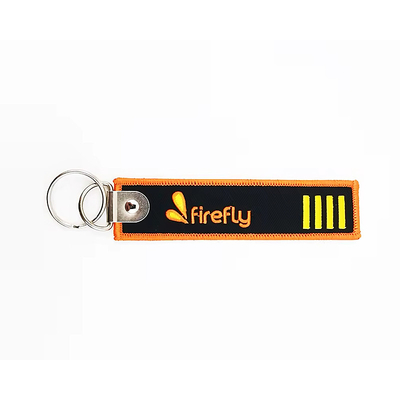 Pembuat Kunci Bersulaman Logo Custom Broder Key Tag Keychain Untuk Tas