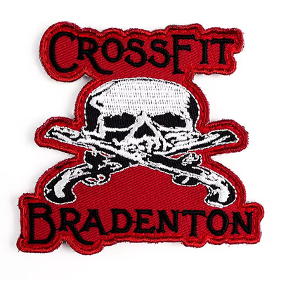 Patch logo bordir yang disesuaikan dengan desain perbatasan yang berserakan