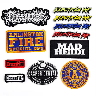 Patch Custom Embroidery Iron On untuk promosi pakaian pribadi