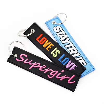 Logo yang dapat disesuaikan Key tag berserat Nylon lepas sebelum penerbangan Keychain