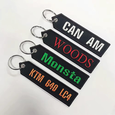 Red Custom Brodered Keychain dengan OEM/ODM yang dapat diterima