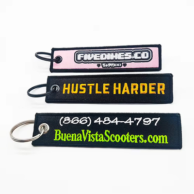 Tag Kunci Custom Brodered awet Dengan Key Ring