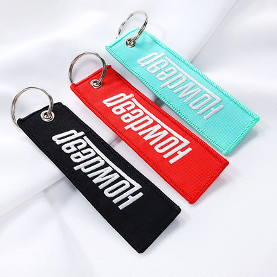 Tag Kunci Custom Brodered awet Dengan Key Ring