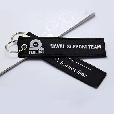Custom Logo Woven Keychain Fabric Embroidery Keychain Mobil untuk Hadiah yang Disesuaikan