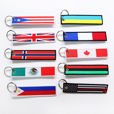 Hadiah Polyester Handmade Weavable Keyring dengan ketersediaan kustomisasi