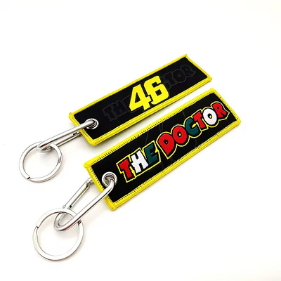Pribadi kosong Custom Logo bordir Kain tenun Kunci Kunci Fob Kunci tag Pesawat Jet tag bordir Kunci maskapai